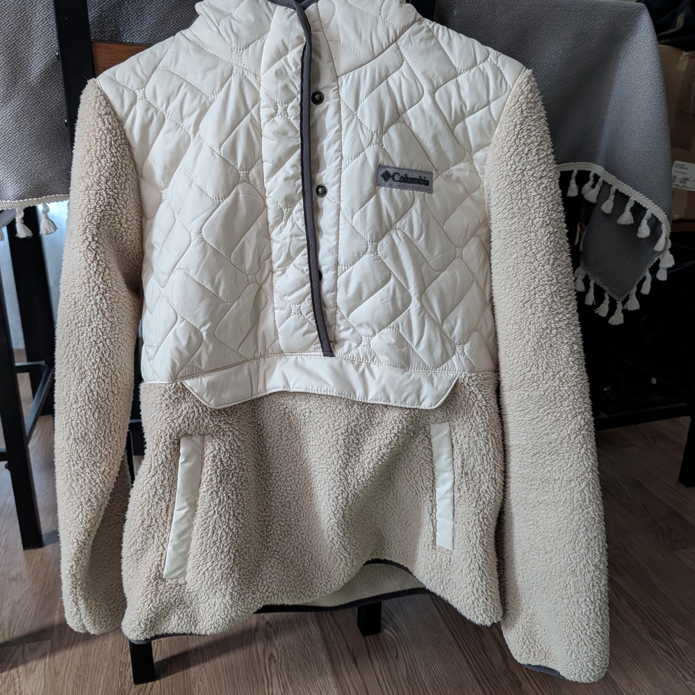 Columbia Cream Quilted Fleece Jacket